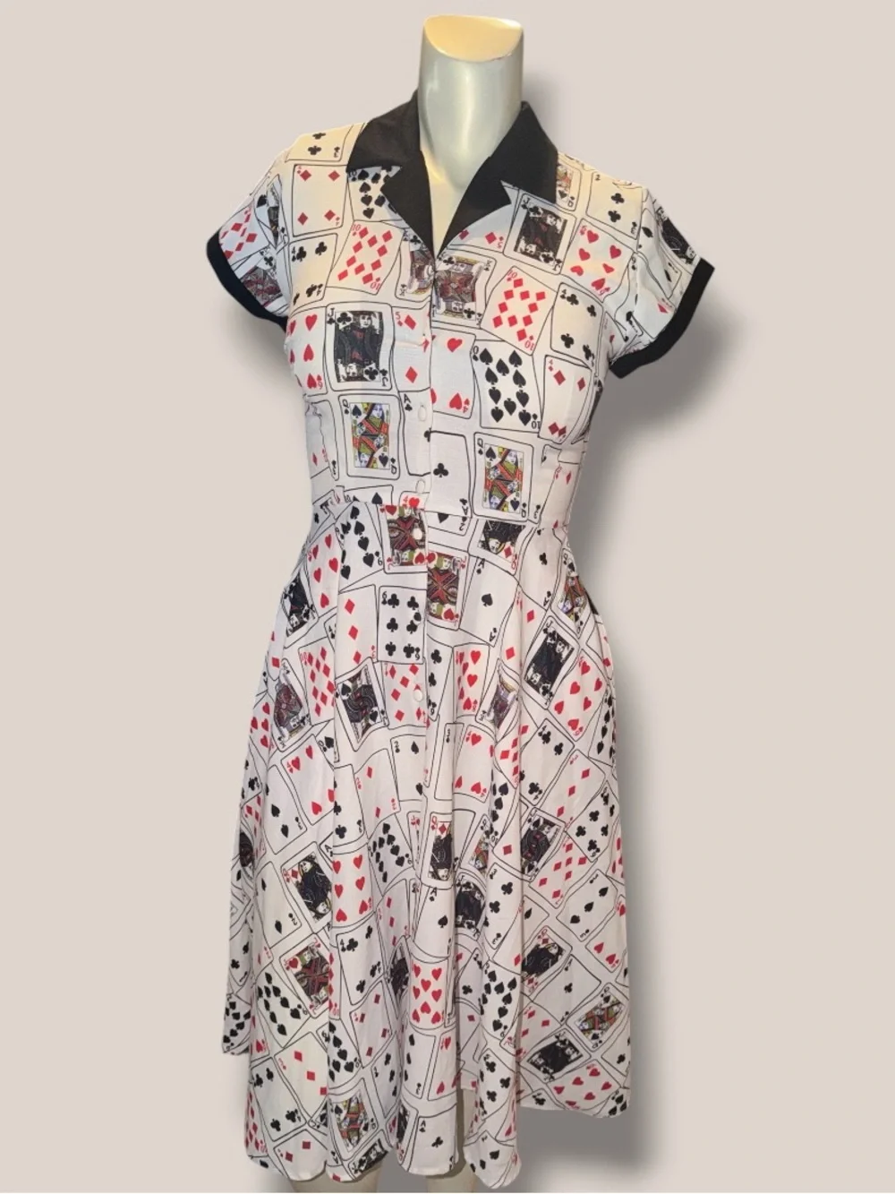 Unique Vintage Card Deck Print Retro NWT 50s era dress